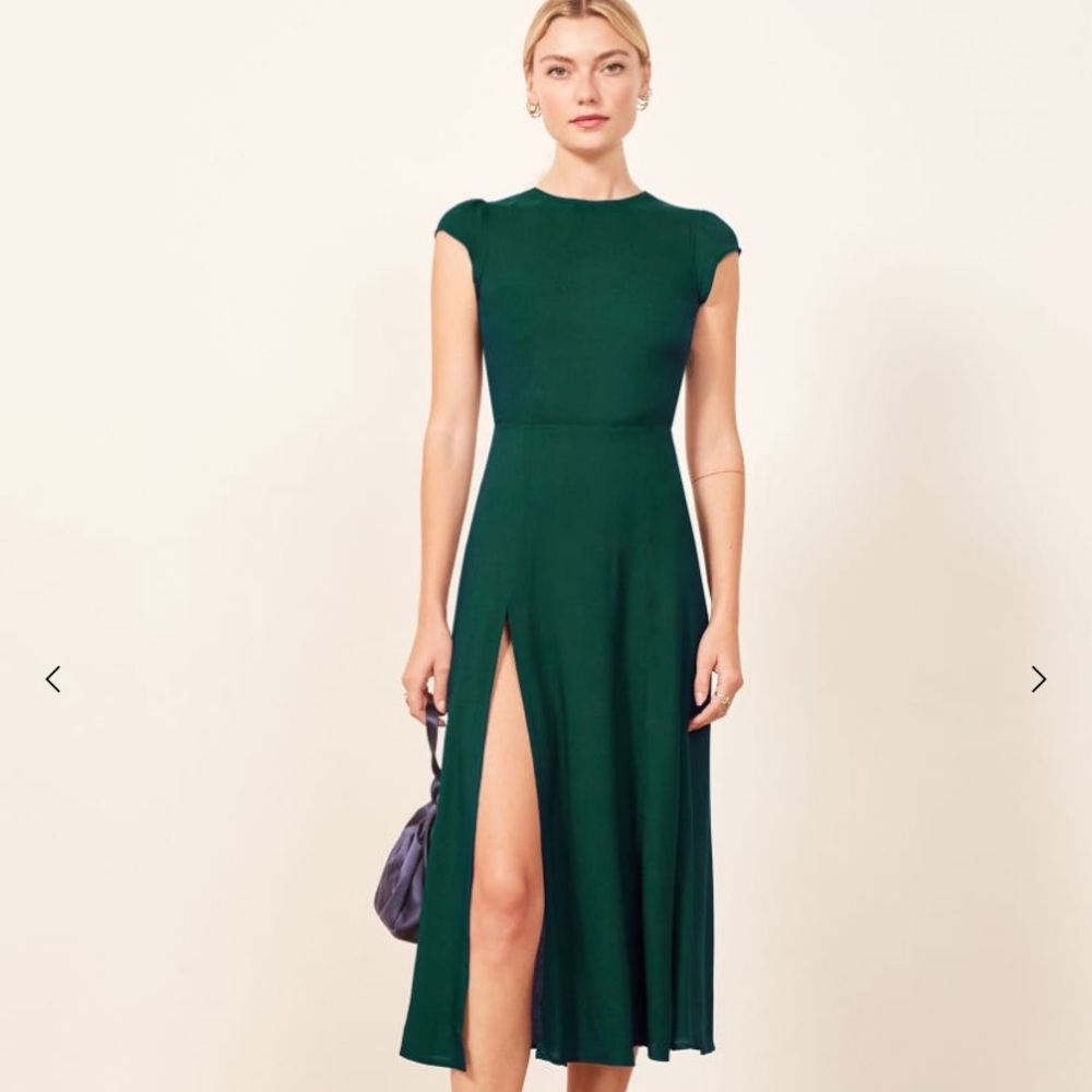 Reformation Green Midi Dress